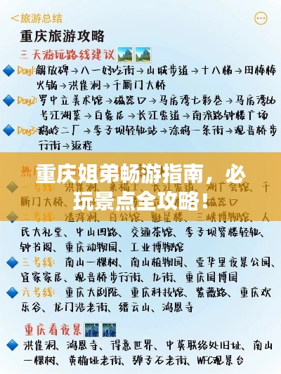 重庆姐弟畅游指南，必玩景点全攻略！