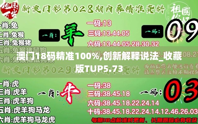 澳门18码精准100%,创新解释说法_收藏版TUP5.73