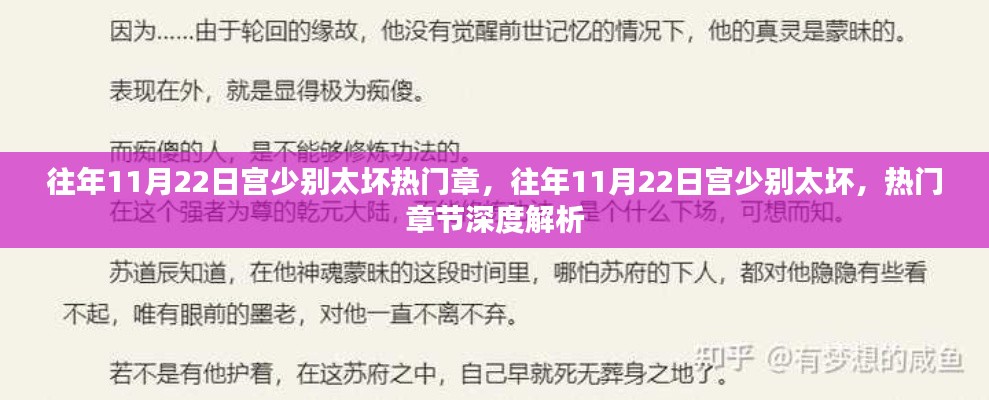 往年11月22日宫少别太坏热门章节深度解析与回顾