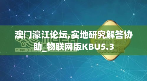 澳门濠江论坛,实地研究解答协助_物联网版KBU5.3