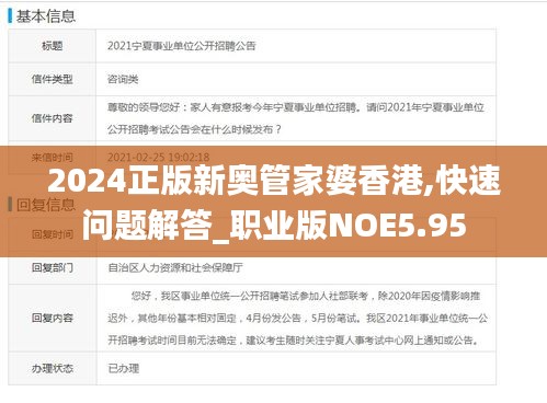 2024正版新奥管家婆香港,快速问题解答_职业版NOE5.95