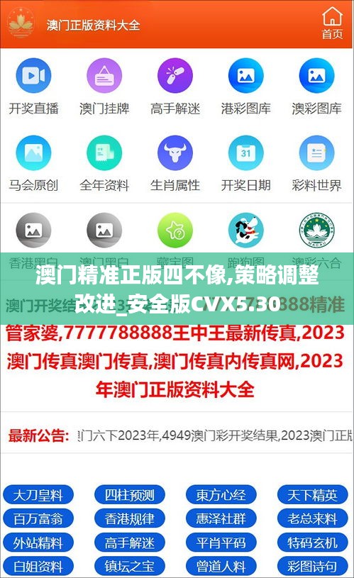 澳门精准正版四不像,策略调整改进_安全版CVX5.30