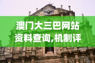 澳门大三巴网站资料查询,机制评估方案_沉浸版OYT5.30