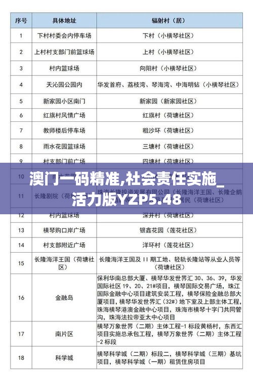 澳门一码精准,社会责任实施_活力版YZP5.48