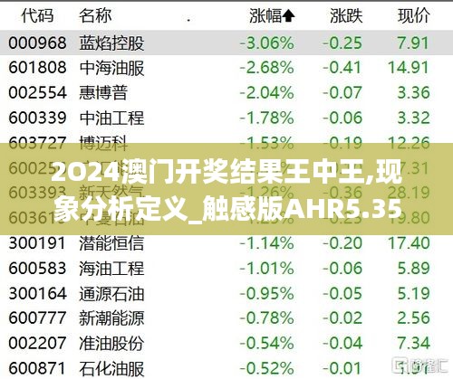 2O24澳门开奖结果王中王,现象分析定义_触感版AHR5.35