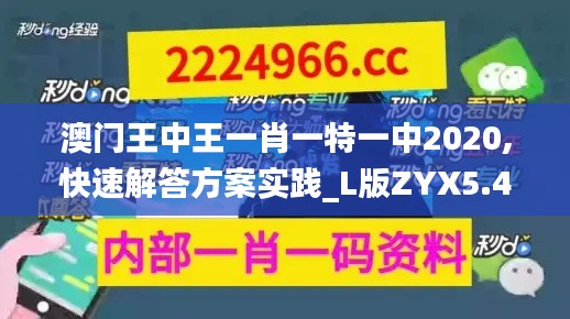 澳门王中王一肖一特一中2020,快速解答方案实践_L版ZYX5.41