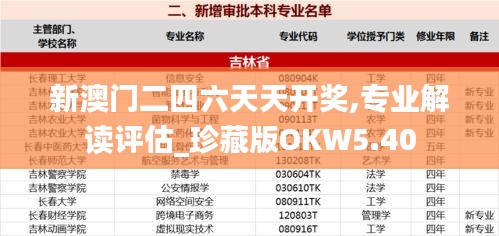 新澳门二四六天天开奖,专业解读评估_珍藏版OKW5.40