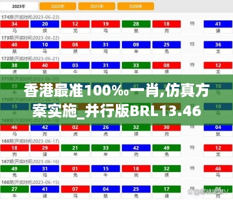 香港最准100‰一肖,仿真方案实施_并行版BRL13.46