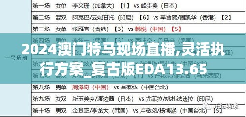 2024澳门特马现场直播,灵活执行方案_复古版EDA13.65