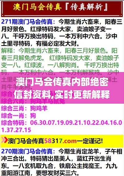 澳门马会传真内部绝密信封资料,实时更新解释介绍_持久版YRP13.80