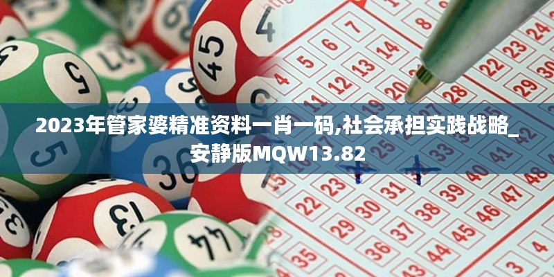 2023年管家婆精准资料一肖一码,社会承担实践战略_安静版MQW13.82