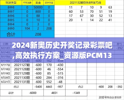 2024新奥历史开奖记录彩票吧,高效执行方案_资源版PCM13.41