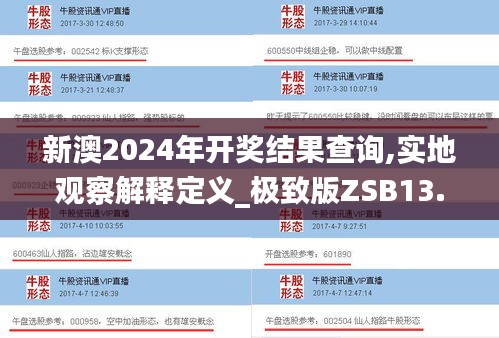 新澳2024年开奖结果查询,实地观察解释定义_极致版ZSB13.9