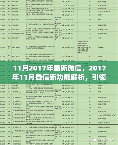 2017年11月微信新功能解析，引领社交新潮流