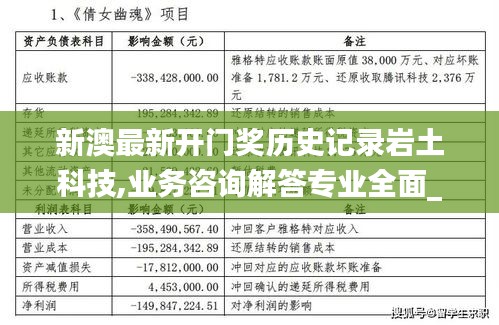 新澳最新开门奖历史记录岩土科技,业务咨询解答专业全面_便携版GWO7.38