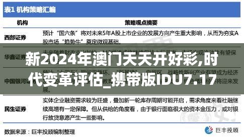 新2024年澳门天天开好彩,时代变革评估_携带版IDU7.17