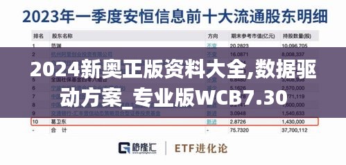 2024新奥正版资料大全,数据驱动方案_专业版WCB7.30