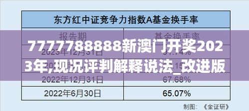 7777788888新澳门开奖2023年,现况评判解释说法_改进版CCL7.27