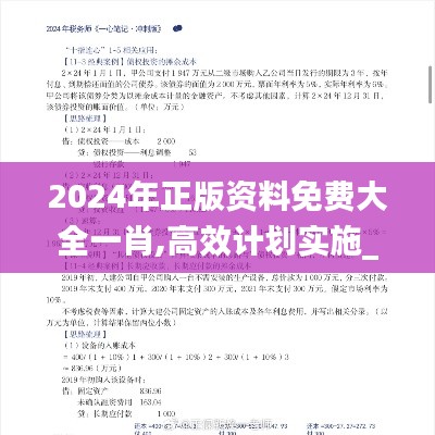 2024年正版资料免费大全一肖,高效计划实施_任务版XSU7.79