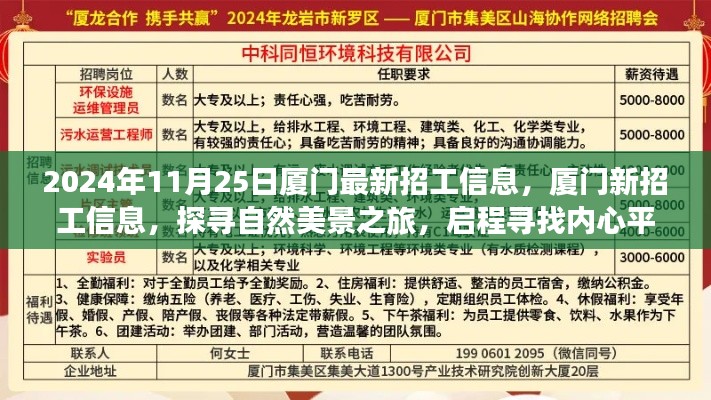 厦门最新招工信息2024年11月25日更新，探寻自然美景之旅，寻找内心平静的力量