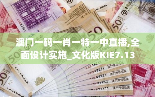 澳门一码一肖一特一中直播,全面设计实施_文化版KIE7.13