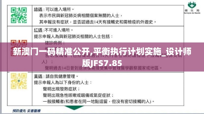 新澳门一码精准公开,平衡执行计划实施_设计师版JFS7.85