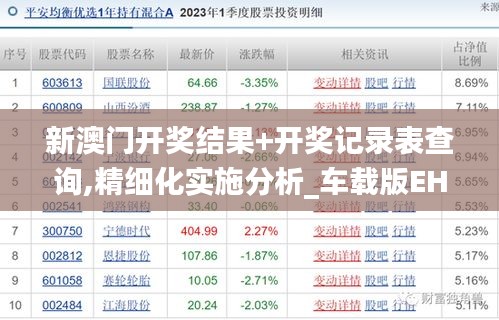 新澳门开奖结果+开奖记录表查询,精细化实施分析_车载版EHS7.32