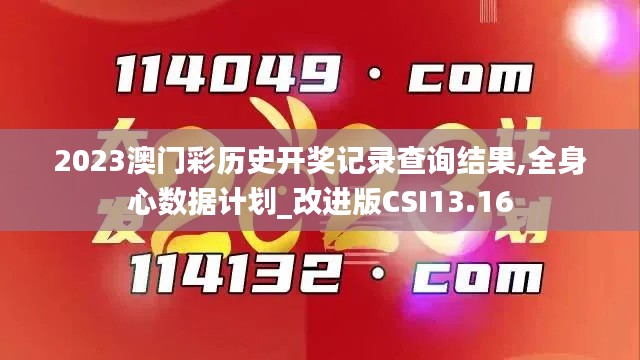 2023澳门彩历史开奖记录查询结果,全身心数据计划_改进版CSI13.16