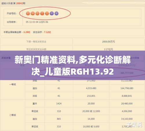 新奥门精准资料,多元化诊断解决_儿童版RGH13.92