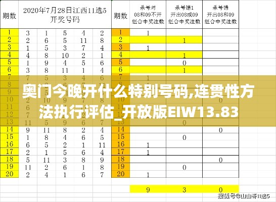 奥门今晚开什么特别号码,连贯性方法执行评估_开放版EIW13.83