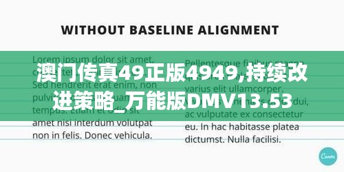 澳门传真49正版4949,持续改进策略_万能版DMV13.53