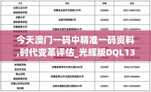 今天澳门一码中精准一码资料,时代变革评估_光辉版DQL13.87