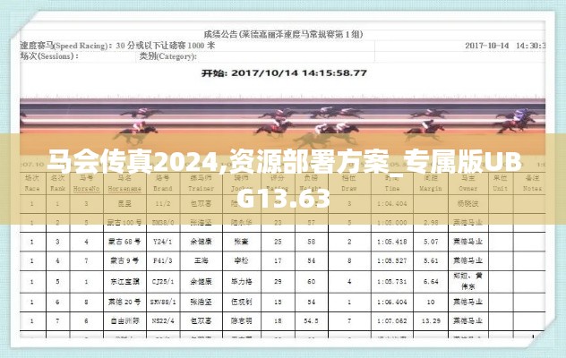 马会传真2024,资源部署方案_专属版UBG13.63