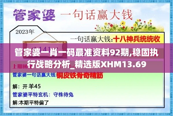 管家婆一肖一码最准资料92期,稳固执行战略分析_精选版XHM13.69