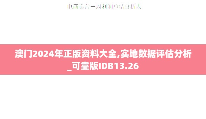 澳门2024年正版资料大全,实地数据评估分析_可靠版IDB13.26