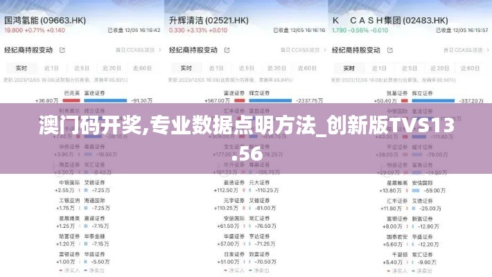 澳门码开奖,专业数据点明方法_创新版TVS13.56