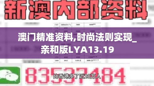 澳门精准资料,时尚法则实现_亲和版LYA13.19