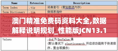 澳门精准免费码资料大全,数据解释说明规划_性能版JCN13.16