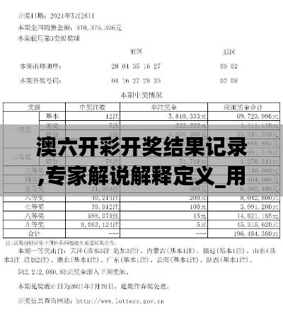 澳六开彩开奖结果记录,专家解说解释定义_用心版HOB13.69