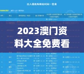 2023澳门资料大全免费看,全身心数据指导枕_炼肉境TAR13.28