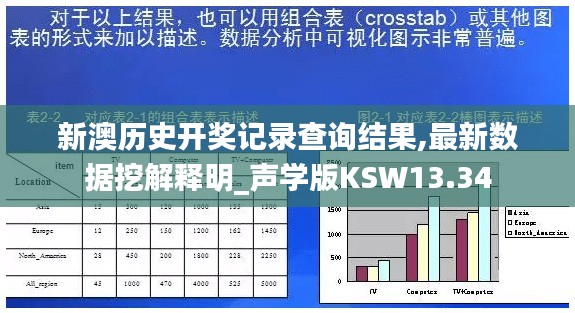 新澳历史开奖记录查询结果,最新数据挖解释明_声学版KSW13.34