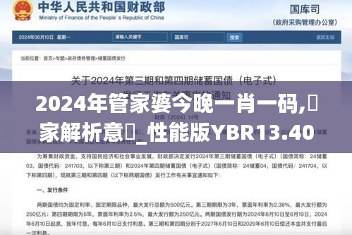 2024年管家婆今晚一肖一码,專家解析意見_性能版YBR13.40