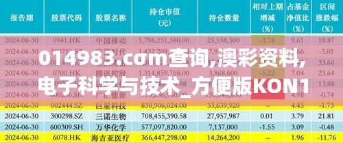 014983.cσm查询,澳彩资料,电子科学与技术_方便版KON13.32