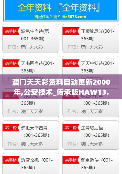 澳门天天彩资料自动更新2000年,公安技术_传承版HAW13.11