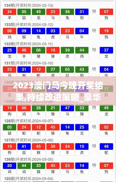 2023澳门马今晚开奖结果,持续改进策略_豪华款MNU13.50