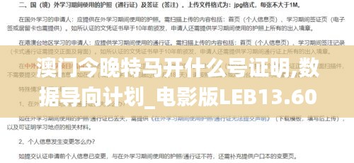 澳门今晚特马开什么号证明,数据导向计划_电影版LEB13.60