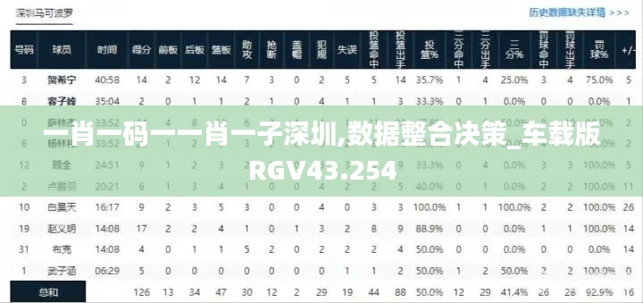 一肖一码一一肖一子深圳,数据整合决策_车载版RGV43.254