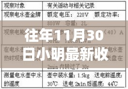 小明在往年11月30日的收获，多维度审视下的个人成长与收获体验