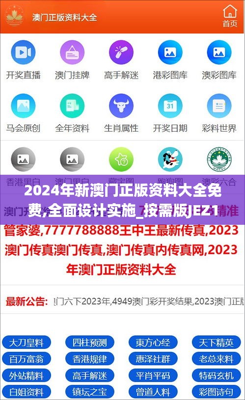 2024年新澳门正版资料大全免费,全面设计实施_按需版JEZ18.314