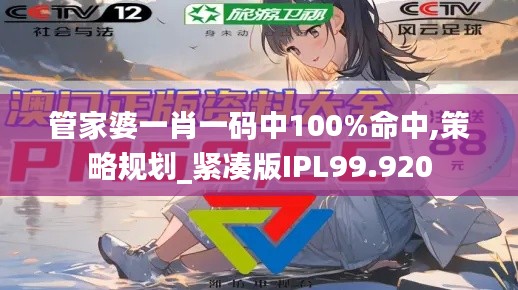 管家婆一肖一码中100%命中,策略规划_紧凑版IPL99.920